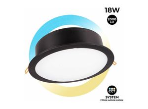 8031874248825 - - Wasserdichtes rundes Downlight cct Teresa 260 18W IP55 Farbe Schwarz - Schwarz