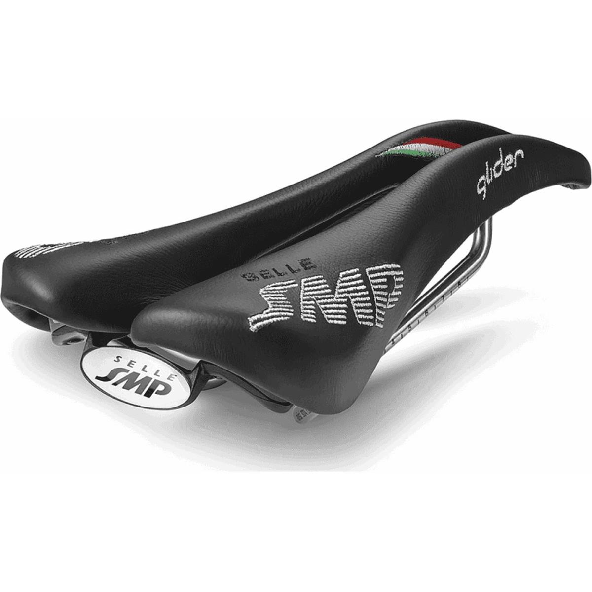 8032568520517 - Selle Glider Schwarz 2018 aus Leder und Stahl für MTB Straße und Gravel - 290g