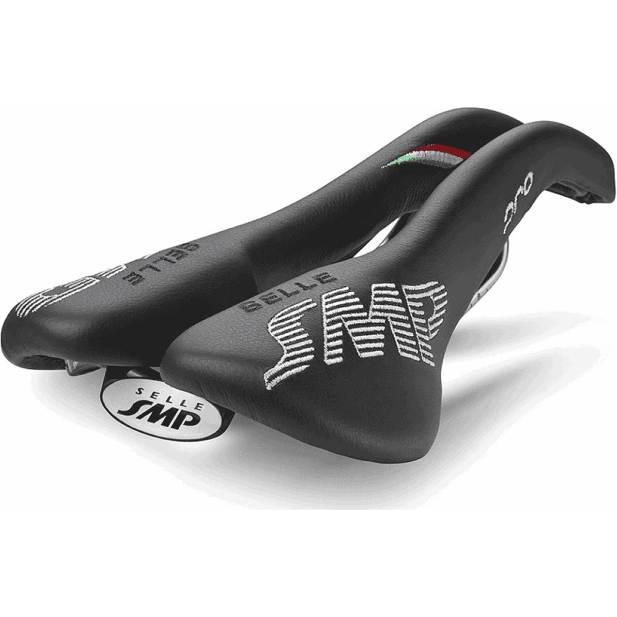 8032568520616 - SMP4BIKE Pro Sattel Schwarz 2018 aus Leder für MTB Straße und Gravel