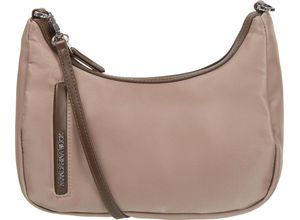 8032803773258 - MANDARINA DUCK Schultertasche Emblem Reißverschluss für Damen braun