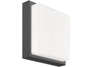 8033239493468 - Wandleuchte A-310560 Graphit ohne Bewegungsmelder Aluguss Opalglas IP44 2x E27 250x250x95mm - Graphit - LCD