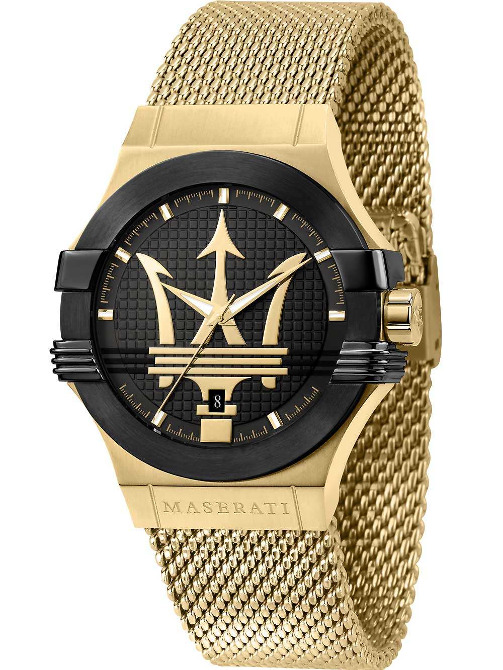 8033288892328 - Uhren - Potenza 42mm 3h Black Dial Mesh - in gold - Uhren für Unisex