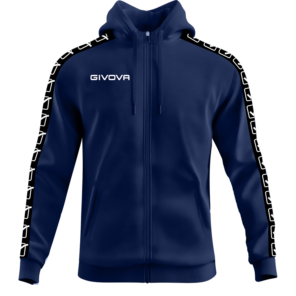 8034044715622 - Sweatshirt mit Kapuze Streifen Full Zip Givova 8034044715622 - Sweatshirt mit Kapuze Streifen Full Zip Givova