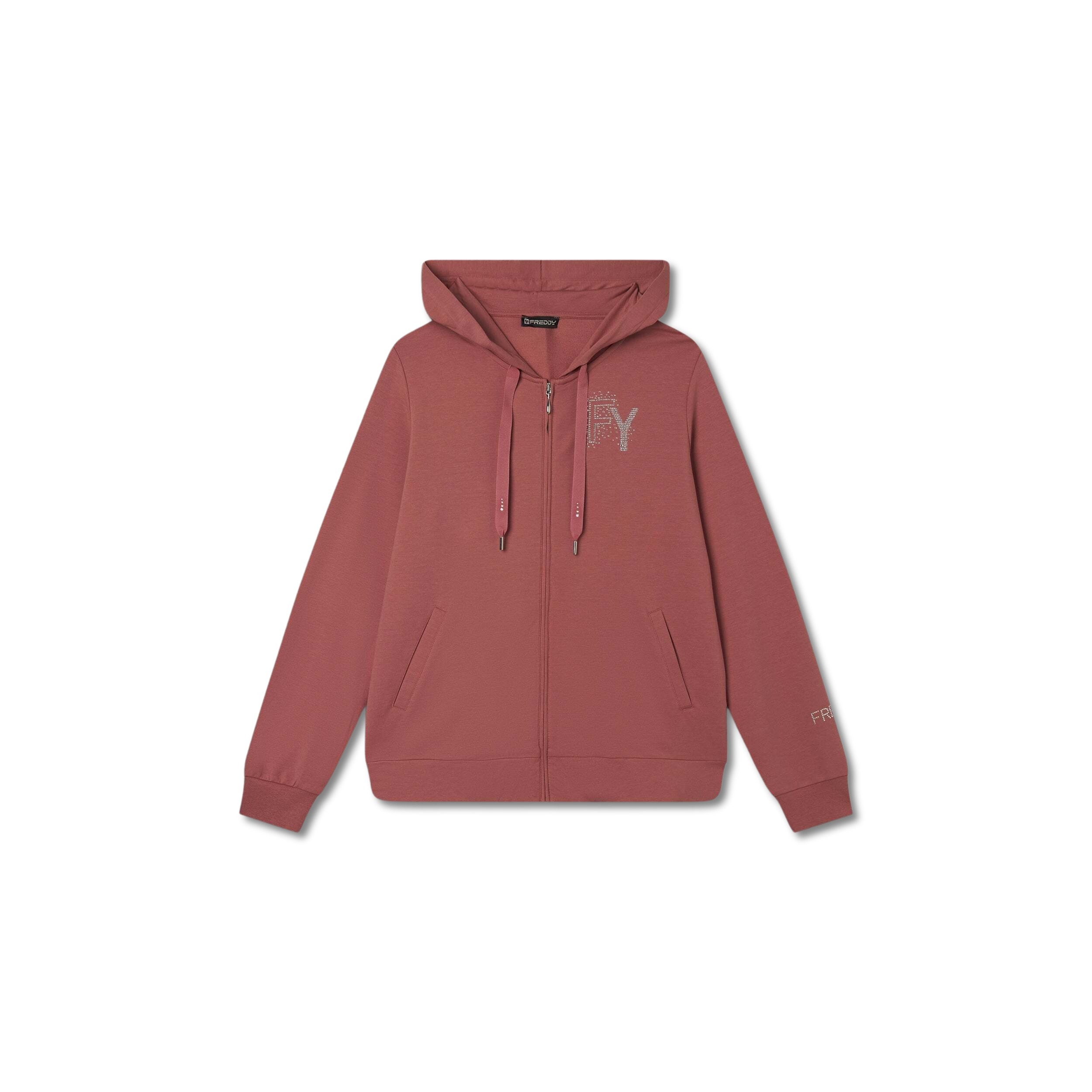 8034170069927 - Damen Kapuzenpullover mit Reißverschluss aus French Terry Freddy 8034170069927 - Damen Kapuzenpullover mit Reißverschluss aus French Terry Freddy