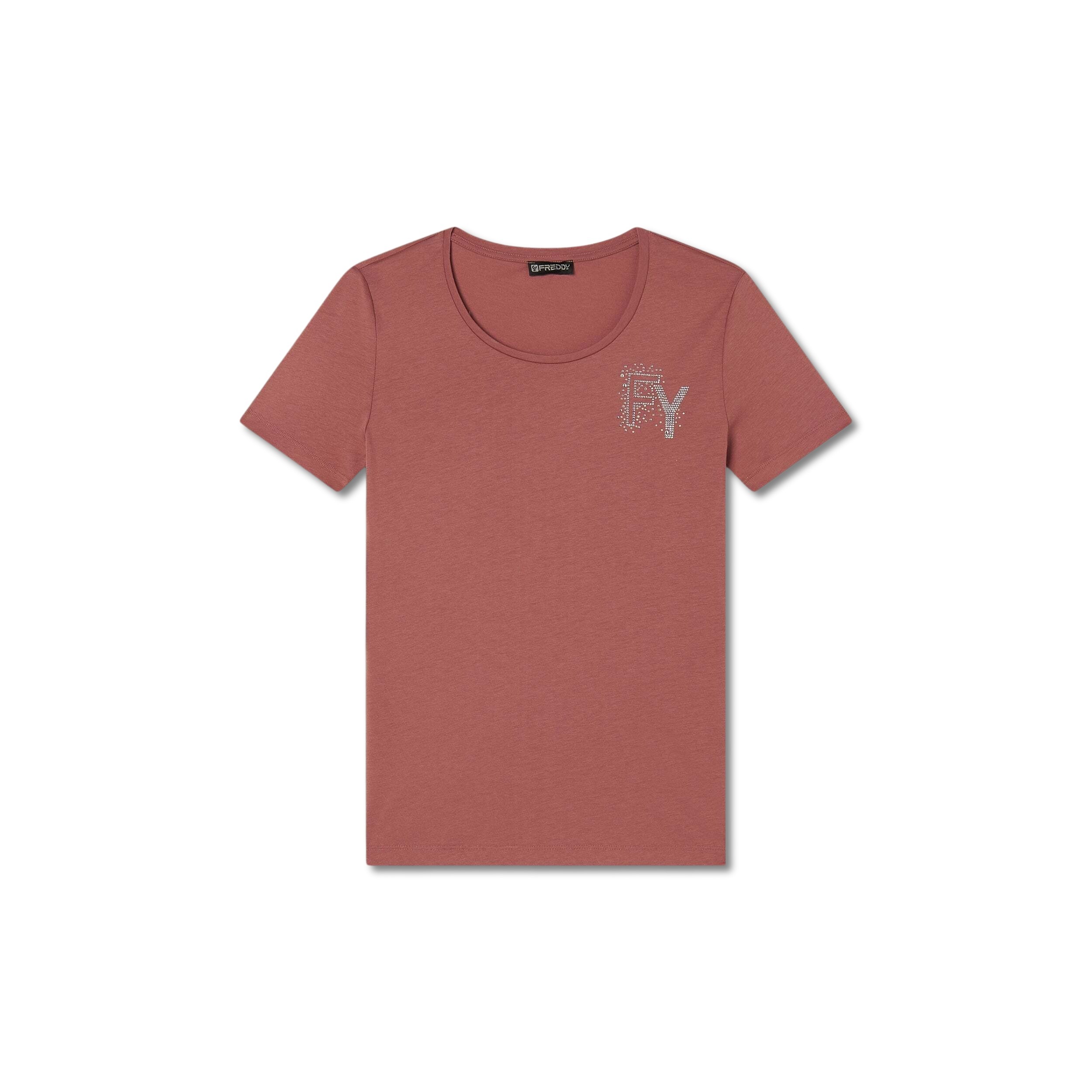 8034170070541 - Damen T-Shirt mit Brustlogo aus Jersey College Luxe