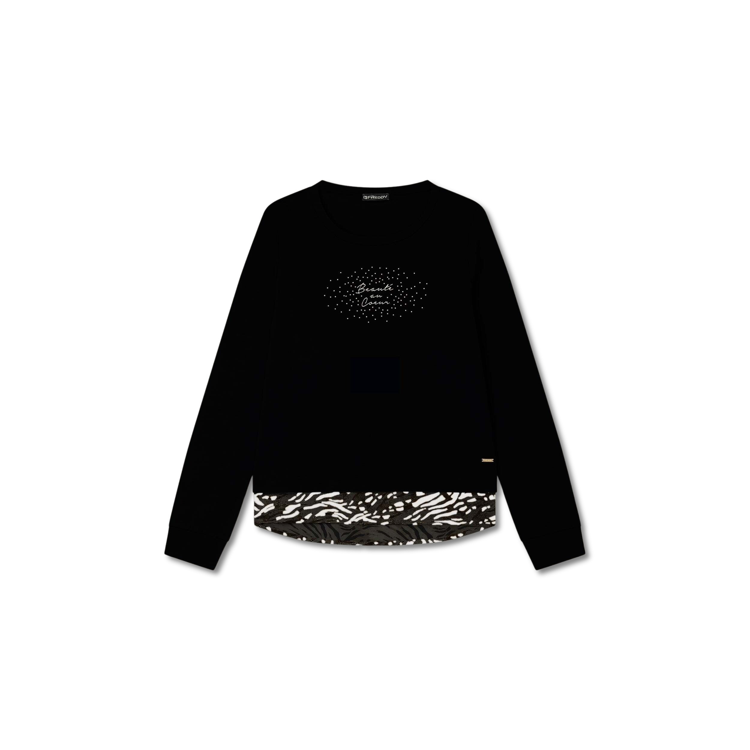 8034170200634 - Damen Sweatshirt mit Bluse Freddy 8034170200634 - Damen Sweatshirt mit Bluse Freddy