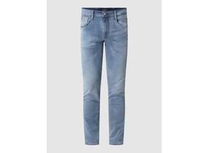 8050037104082 - Slim Fit Jeans mit Stitching auf den Gesäßtaschen Modell ANBASS