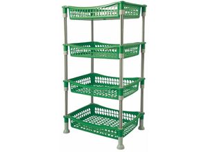 8050390048092 - Homeness - Trolley Shelf Green Kitchen Portfrotta mit 4 Regalen 40x30x77 cm Carry