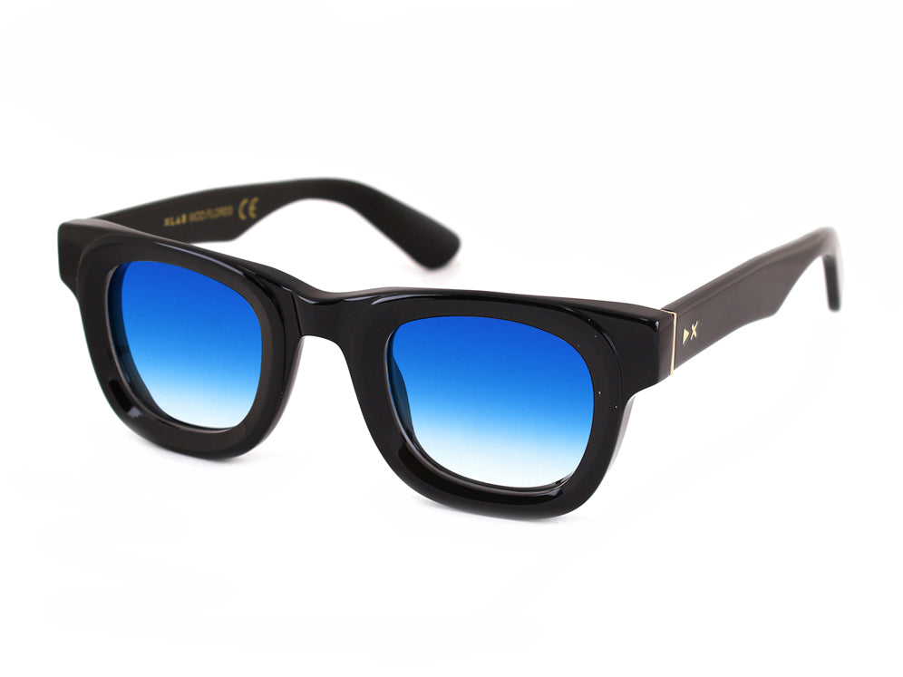 8050506590668 - XLAB Unisex FLORES Gläser SONNENBRILLEN Acetat Schwarz Hellblau Quadratisch  Schattiert