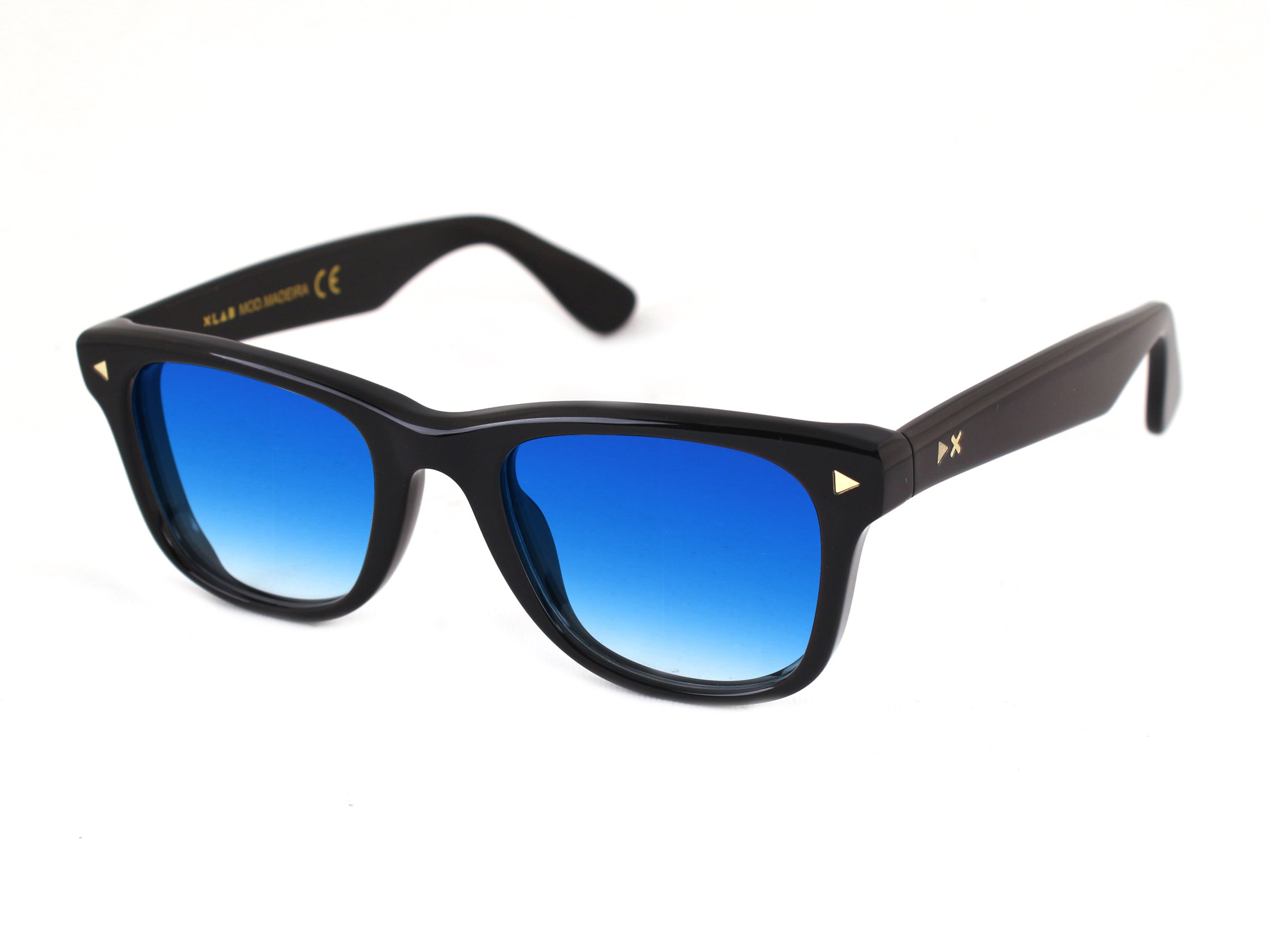 8050506592167 - XLAB Unisex MADEIRA Gläser SONNENBRILLEN Acetat Schwarz Hellblau Quadratisch  Schattiert