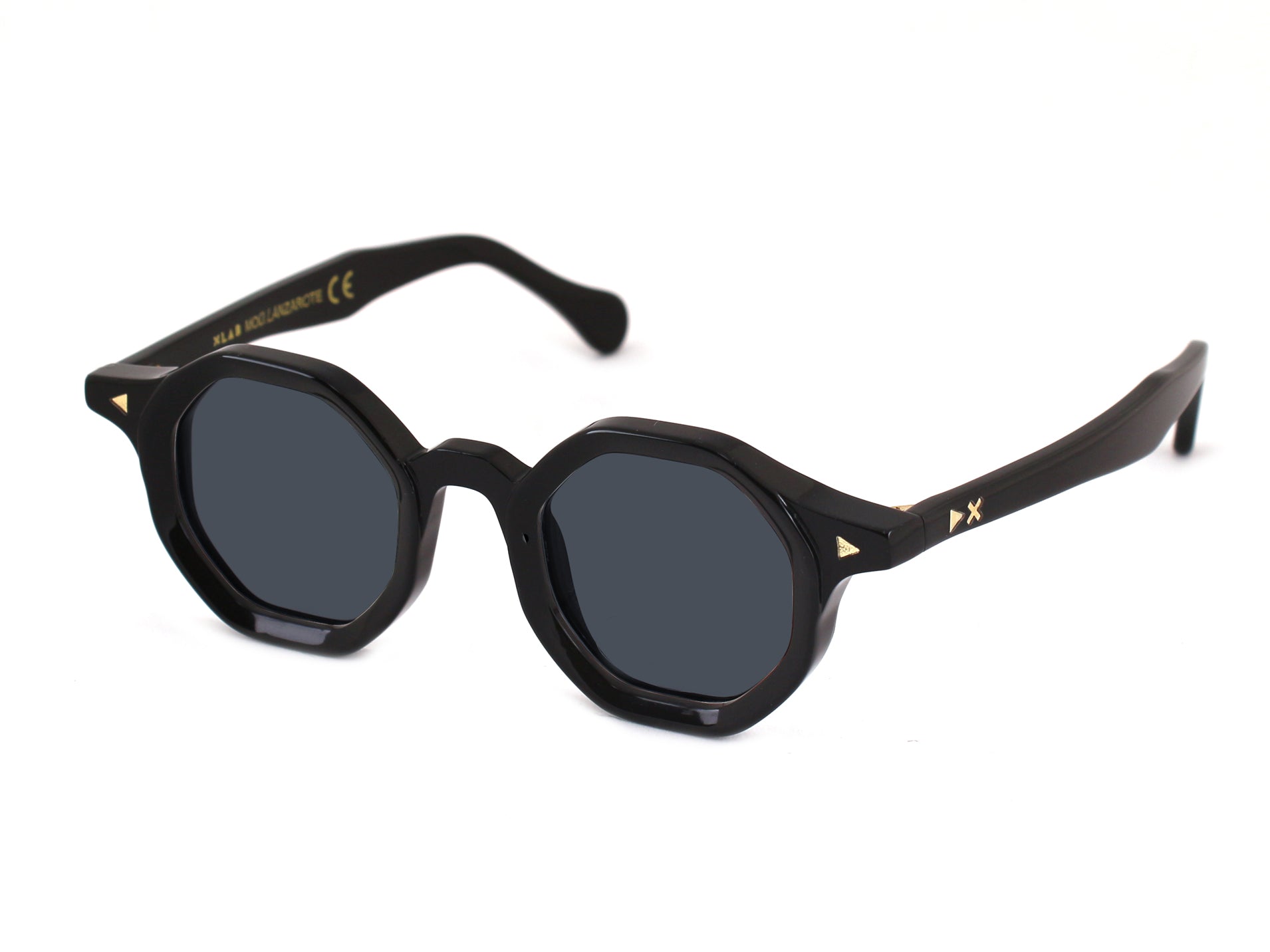 8050506594123 - XLAB Unisex LANZAROTE Gläser SONNENBRILLEN Acetat Schwarz Rauch Geometrisch Polarisiert