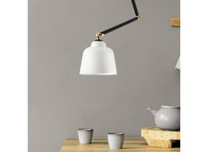 8050612947448 - Wandleuchte Neoretro schwarz milchig Gelenke Metall Glas