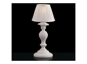 8050713210328 - Lume Nachttisch aus Holz und weißem Shabby-Holzstoff 1 Licht