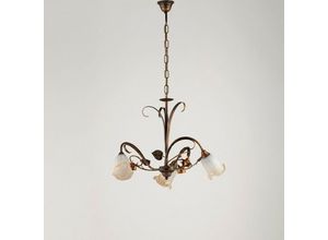 8050713210496 - Bonetti Illumina - Hängeleuchter aus Eisen Brown Gold hinterlässt drei Lichter 54x h43 cm