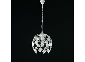 8050713210502 - Bonetti Illumina - Shabby Eisen Kronleuchter Weißes Strass ein Licht 30x h37 cm Efeu