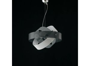 8050713211158 - Bonetti Illumina - Moderner grauweißer Pendelleuchter 2 Lichter Durchmesser 47x h13 cm