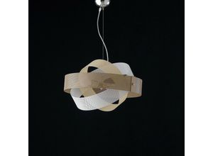 8050713211165 - Bonetti Illumina - Moderne Pendelleuchte Tortora Bianco 2 Lichter Durchmesser 47x h13 cm