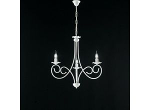 8050713211264 - Bonetti Illumina - Hängeleuchter aus schäbigem weißen Eisen drei Lichter 50x h60 cm