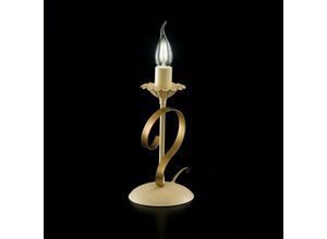 8050713211615 - Bonetti Illumina - Tischlampe aus Eisen Elfenbein Gold Decape One Light 13x h25 cm