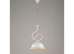 8050713211738 - Bonetti Illumina - Iron Ivory Gold Kronleuchter ein Licht Weiß und Bernsteinglas 30x h48 cm