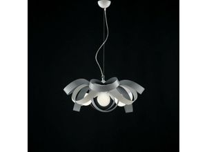 8050713211806 - Bonetti Illumina - Hängeleuchter aus Eisen Weiß Grau vier Lichter 66x h28 cm