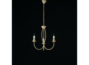 8050713211899 - Bonetti Illumina - Elfenbeinfarbener Kronleuchter aus Eisen mit drei Lichtern 45x h50 cm