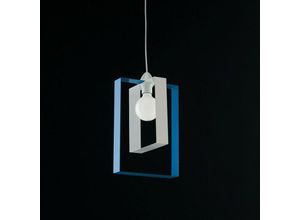 8050713212070 - Iperbriko - Moderner Hängeleuchter aus blau-weißem Eisen 25xh40 cm