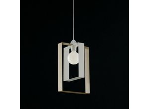 8050713212087 - Bonetti Illumina - Moderner Pendelleuchter in Weiß Taupe Eisen 25x H40 cm