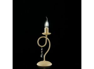 8050713212094 - Bonetti Illumina - Eisen Tischlampe Elfenbein ein Licht decape Dekoration und Strasssteine 13x h32 cm