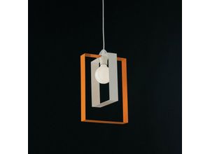 8050713212117 - Iperbriko - Moderner Pendelleuchter aus Weiß-Orange-Eisen 25Xh40 cm