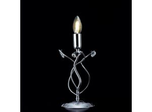 8050713212124 - Bonetti Illumina - Tischlampe aus poliertem verchromtem Eisen mit Kristallstrasssteinen 1 Licht 15xh27 cm