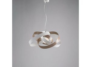 8050713212339 - Bonetti Illumina - Moderner Pendelleuchter in Weiß und Taubengrau Eisen ein Licht cm 54x h25