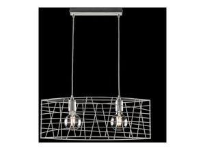 8050713212544 - Bonetti Illumina - Industrieller hängender Kronleuchter aus Eisen Weiß Silber 61x h25 cm