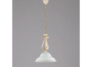 8050713212759 - Bonetti Illumina - Kronleuchter für Schlafzimmer Eisen Elfenbein Gold Glas Weiß 30x h40 cm