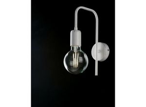 8050713213121 - Bonetti Illumina - Industrielle Wandleuchte in Weiß und Silber Eisen One Light Durchmesser 18x h27 cm