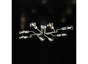 8050713213169 - Bonetti Illumina - Design-Deckenlampe aus Eisen Silber Weiß acht Lichter 83x h17 cm