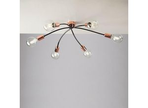 8050713213671 - Iperbriko - Moderne Deckenlampe aus Eisen Schwarz urban Copper sechs Lichter 71x h19 cm