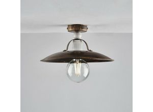 8050713213954 - Iperbriko - Industrial White Brown Gold Eisen Deckenleuchte one light 30x h14 cm