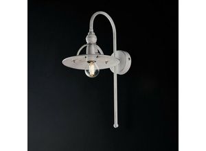 8050713214029 - Bonetti Illumina - Wandlampe aus Eisen Weiß Silber Industrie minimal 25x h38 cm