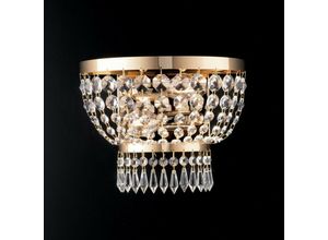 8050713214760 - Bonetti Illumina - Imperial Wandlampe aus Eisen und Goldmessing mit zwei Lichtern 27x h22 cm