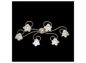 8050713215071 - Bonetti Illumina - Flowers Deckenlampe aus Eisen Elfenbein Gold sechs Lichter Lampenschirme 99x50x h17 cm 8050713215071 - Bonetti Illumina - Flowers Deckenlampe aus Eisen Elfenbein Gold sechs Lichter Lampenschirme 99x50x h17 cm