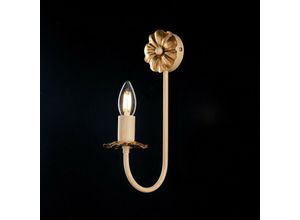 8050713215552 - Bonetti Illumina - Elfenbeinfarbene Decape-Eisenapplikation mit Empire Gold Finishing one light 16x h33 cm