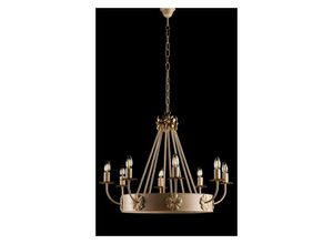 8050713216160 - Bonetti Illumina - Iron Ivory Decape Kronleuchter mit Empire Gold Finish acht Lichter 76x h57 cm