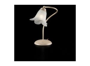 8050713216191 - Bonetti Illumina - Tischlampe aus Eisen Ivory Gold einflammiger Lampenschirm aus weißem Glas 25x h31 cm