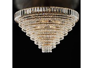 8050713217556 - Bonetti Illumina - Plafoniera in ferro e ottone dorato con strass 8 luci H43 - Ø62