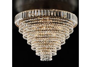 8050713217563 - Bonetti Illumina - Plafoniera in ferro e ottone dorato con strass 6 luci H40 - Ø51