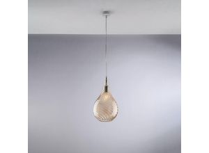 8050713217662 - Sospensione in ferro con vetro ambra pyrex 1 luce H42 - MAX 142 - Ø20