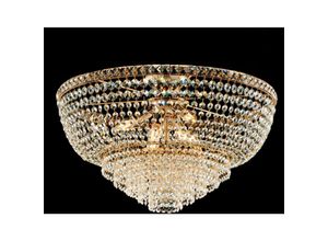 8050713217921 - Bonetti Illumina - Plafoniera in ferro e ottone dorato con strass 8 luci H40 - Ø62