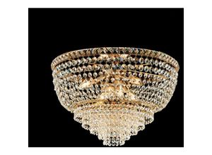 8050713217938 - Bonetti Illumina - Plafoniera in ferro e ottone dorato con strass 6 luci H38 - Ø52