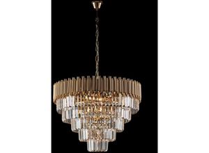 8050713218041 - Bonetti Illumina - Lampadario in ferro dorato con strass 9 luci H47 - max 107 - Ø62